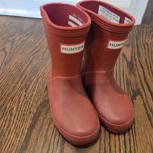 Hunter Kids Red Rain Boots 6c
